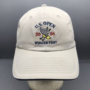 US Open 2006 Winged Foot Golf Hat Cap USGA Member Adjustable Beige Vtg EUC
